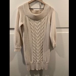 Cream colored sweater dress